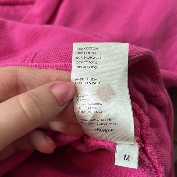 Pilcro Pink Oversized Terry Cloth Cotton Sweatshirt Size M - Picture 4 of 5
